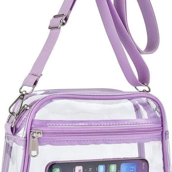 Adjustable Clear Crossbody Bag - Stadium Approved 8.3x6.5 in, Lightweight Design - Picture 6 of 10